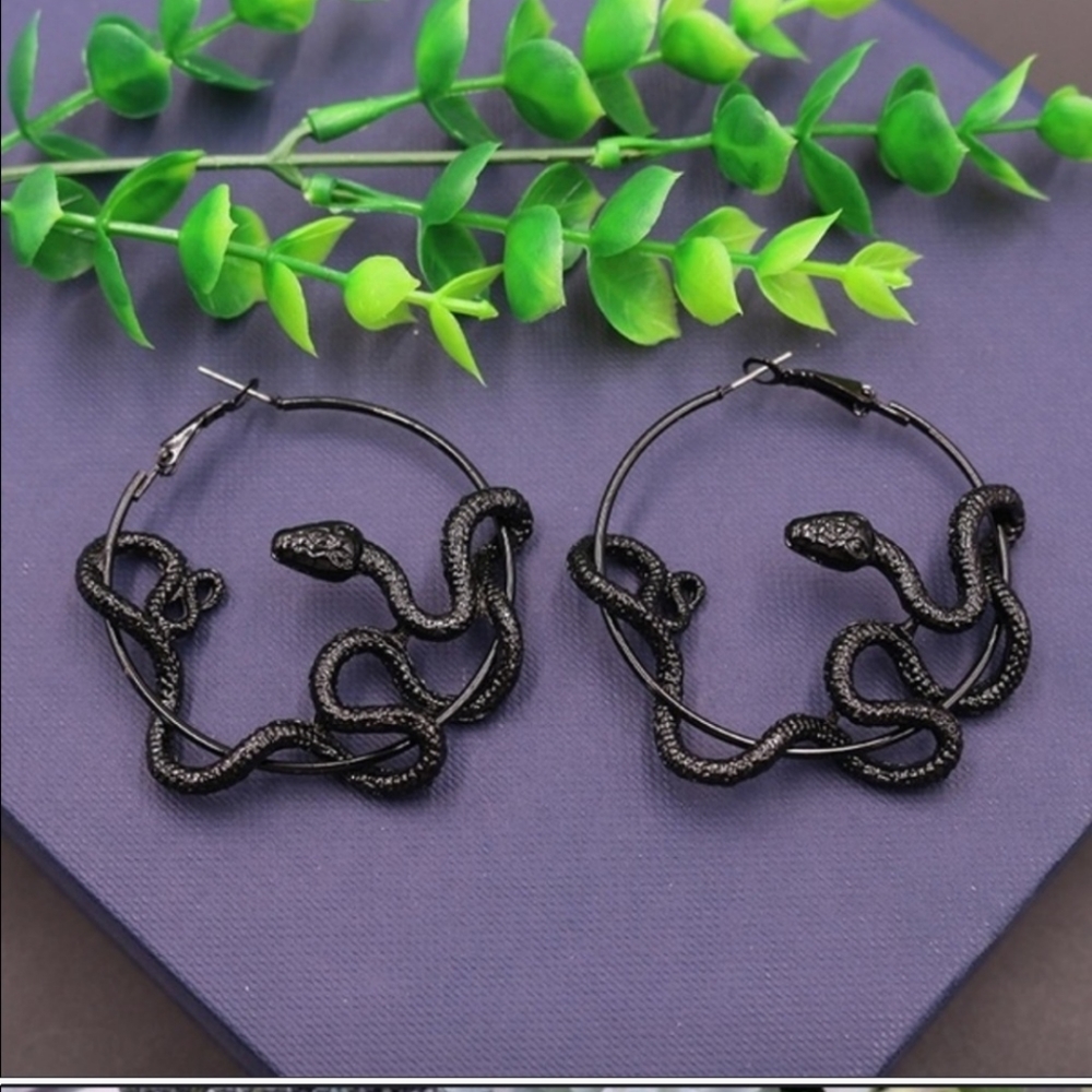Snake hoop earrings